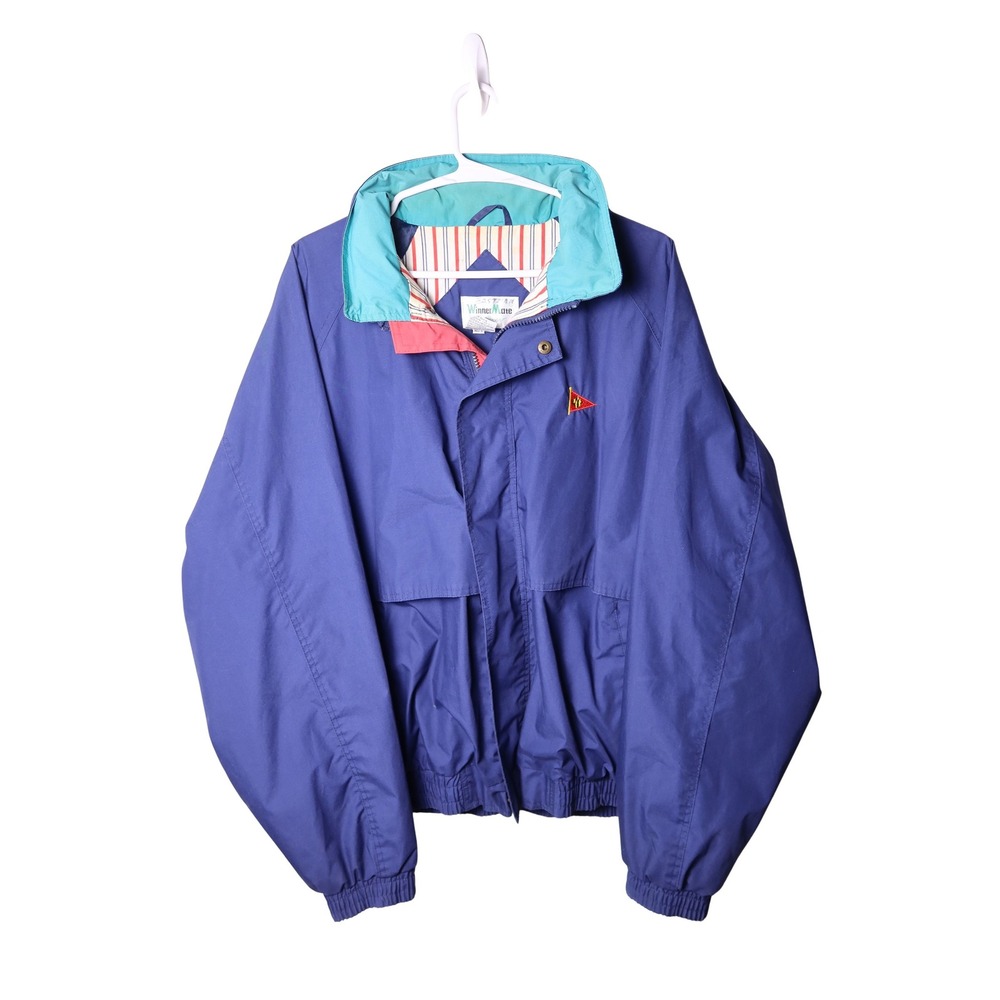 Vintage Eastport Winner Mate Windbreaker Jacket Blue Colorblock Mens Large L